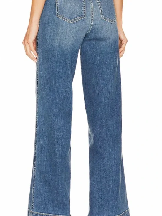 SPANX Blue Wide-Leg High-Rise Jeans Petite Medium - Picture 2 of 8